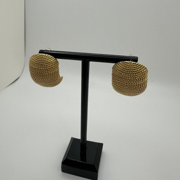 Trifari Gold-Tone Textured Post Earrings For Women - Picture 2 of 6